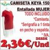 camiseta keya 150 entallada mujer y serigrafiada económica